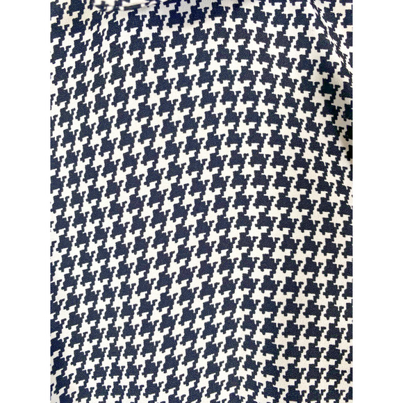 Chaps Ralph Lauren Top Size 1X Houndstooth Blouse Button Up Satin-y Old Money - Picture 5 of 11